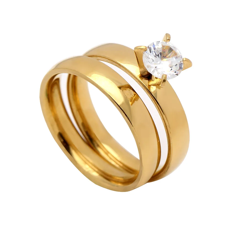 Brand de Moda Bijuterii Elegante de Aur si aur Alb Culoare Cristal Zirconia Inel Seturi de Lux pentru Femei Petrecerea de Nunta Inele Pentru Femei Cadouri