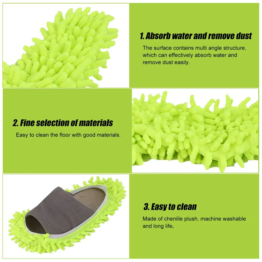 Multifuncțional Podea De Curățare Praf Papuci Pantofi Leneș Colector Pantofi De Acasă De Curățare Podea Micro-Fibre De Curățare Pantofi De Acoperire 3