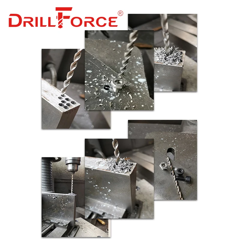 Drillforce 5PCS 3mm-10mm lungime burghie HSS M2 Parobolic Adâncime Găurire, Pentru prelucrarea Metalelor din Aliaj de Otel si Fonta 1