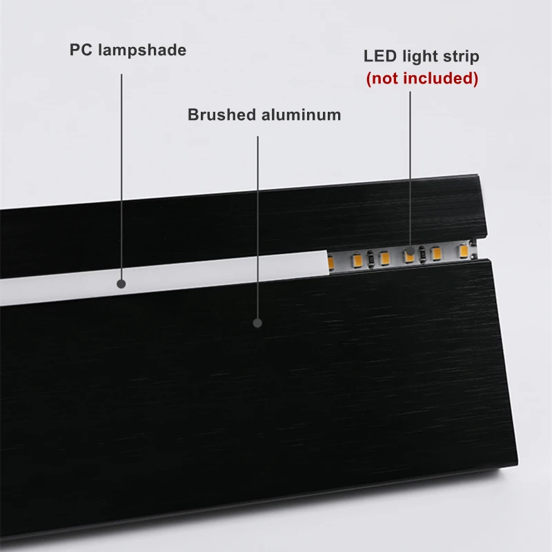 1m Per Bucata 50/100mm Profil de Aluminiu Greu Bar de Lumină LED-uri Suface Metalic Montat Plinta Lampă de Perete Plinta Liniar Lampa Canal