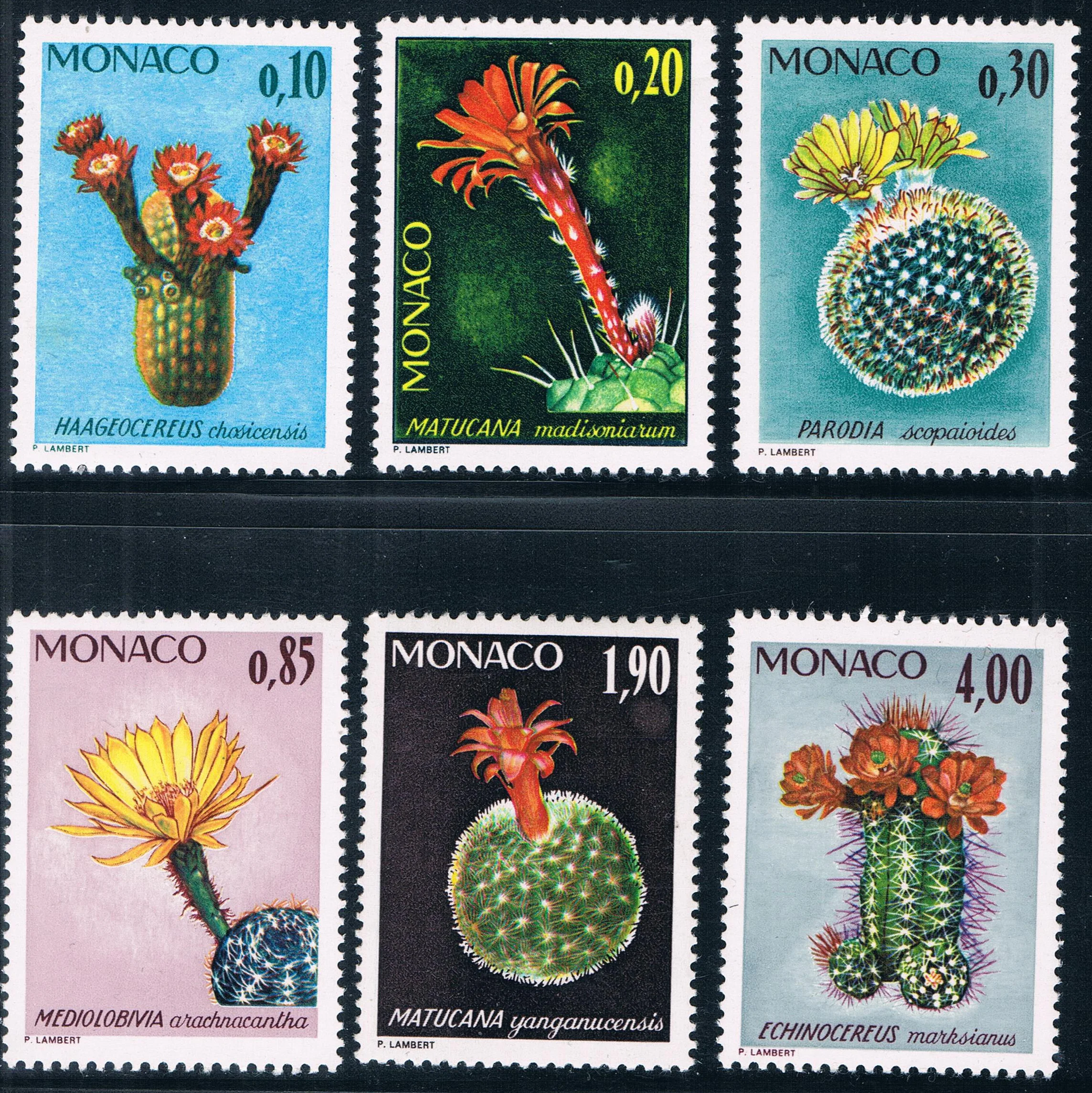 6Pcs/Set Noi Monaco Post de Timbru 1974 Floare de Cactus Stamps MNH