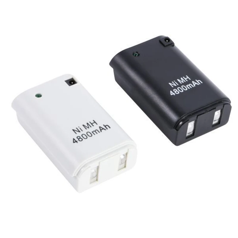 Gtf 4800mah baterie pentru xbox 360 alb / negru baterie reîncărcabilă ni-mh + cablu de încărcare usb pentru control wireless de xbox 360