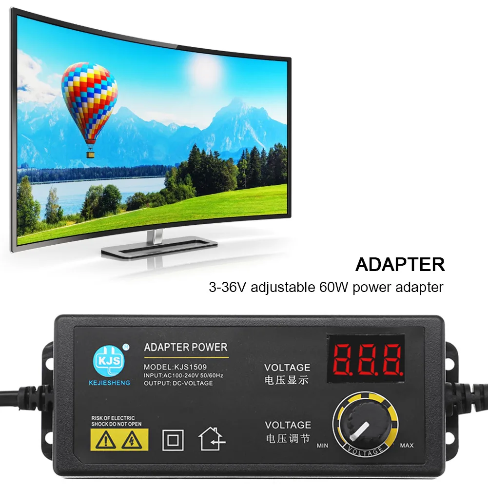 3-36V 60W Putere de Comutare Adaptor Reglabil de Tensiune cu LED-LCD Display Digital Ecran Tensiunii de Alimentare Adatpor 4