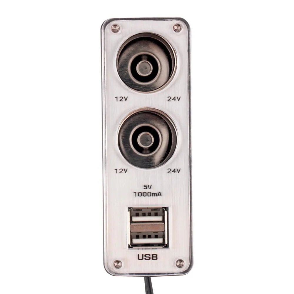 Universal USB 12V/24V 2 Mod de Bricheta Auto +LED intrerupator Priza Auto Splitter Încărcător vehicul bricheta adaptor Univers 3