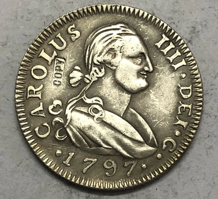 Spania 1797 MF 4 Reali-Carlos IV Copia placat cu Argint Monede