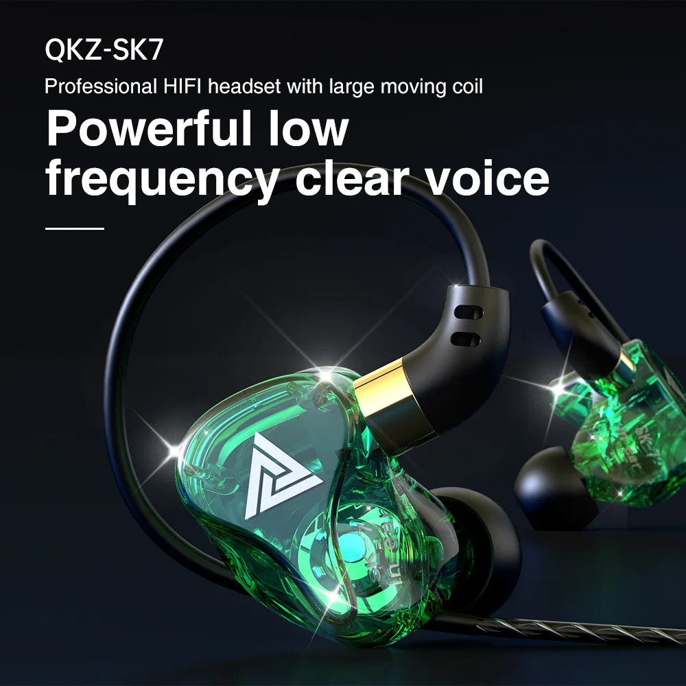 QKZ SK7 căști in-ear stereo cu fir-controlat setul cu cască căști pentru monitorizare telefon mobil căști cu fir dopuri de urechi
