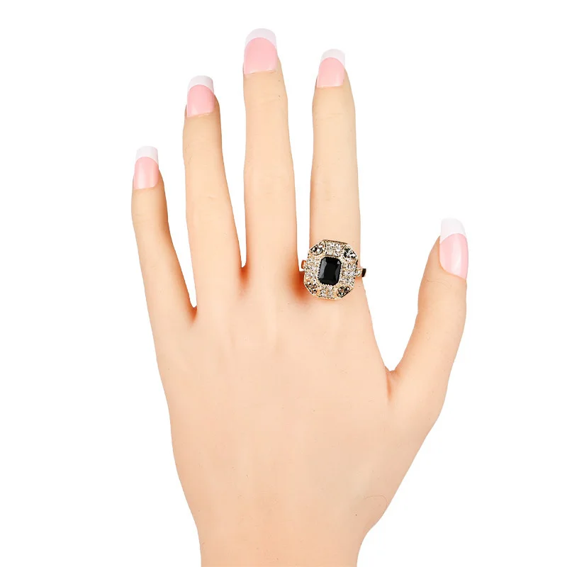 Kinel Cristal Ring Moda Dubai Culoare Aur Bijuterii De Epocă Pătrat Negru Principala Piatră De Inele Pentru Femei Cadouri De Dragoste 2016 Nou