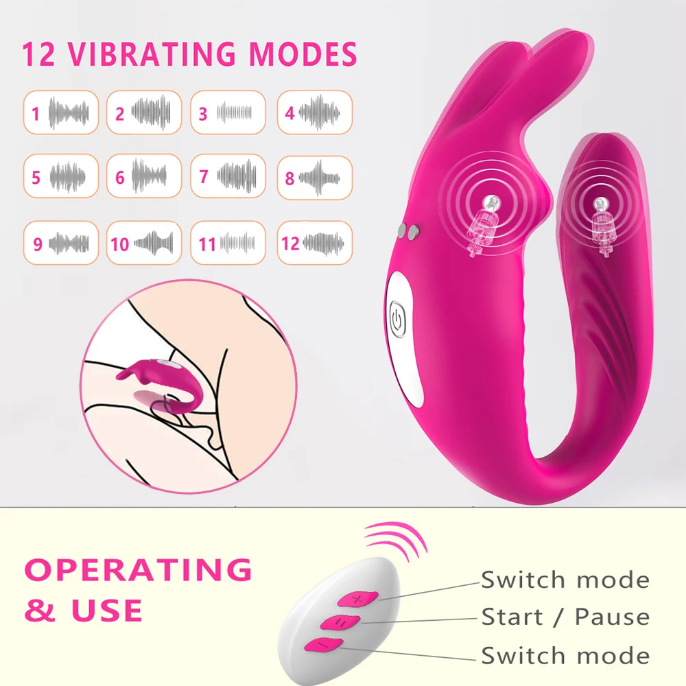 Wireless Vibratoare Pentru Cupluri Vibrator Punctul G Silicon Iepure Stimulator Dublu Vibratoare, Dildo-Uri, Jucarii Sexuale Pentru Femei Masturbator