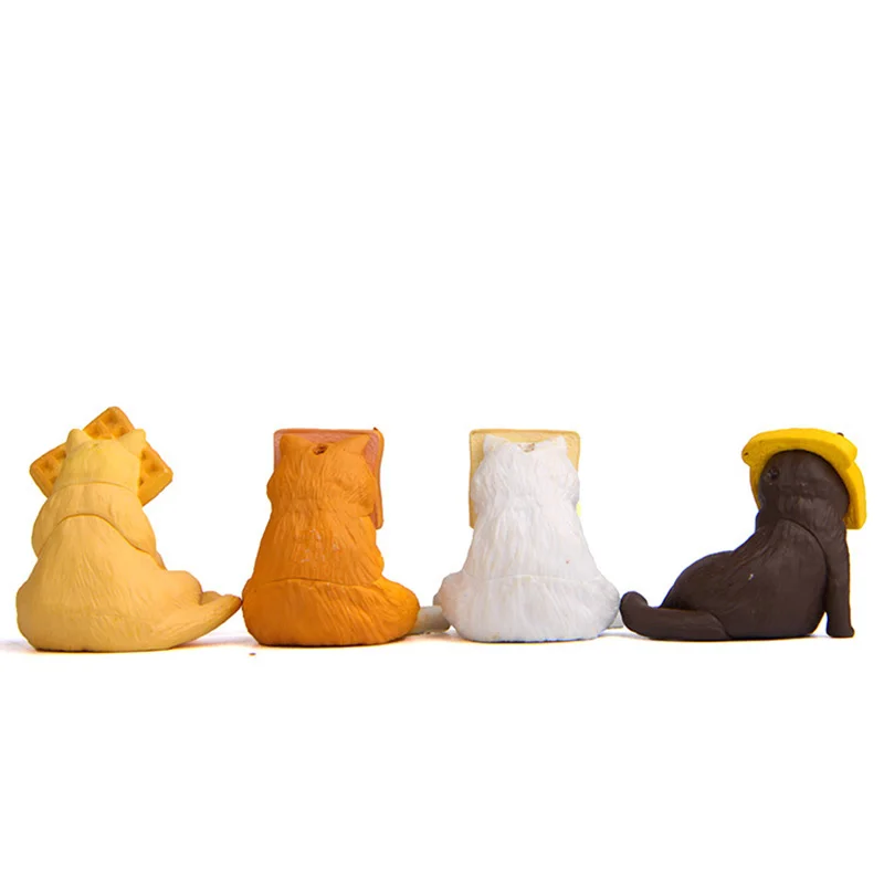 Pâine Toast Cap de Pisoi in Miniatura Figurine de desene animate Pisica Cifre alimentare de origine animală modele animale de Companie jucărie DIY Accesorii Papusa Casa Decor
