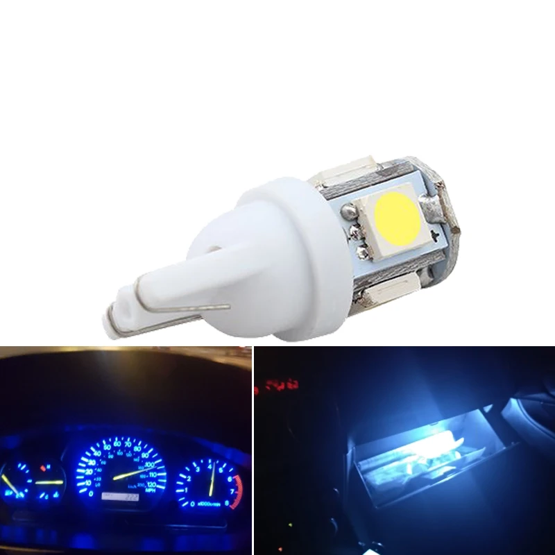 10x T10 W5W Semnalizare cu LED-uri Bec Auto de Interior Dome Lumina de Citit 12V Auto Ușă Portbagaj Partea de Înmatriculare de Bagaje Lampa 5SMD 5050 Alb 3