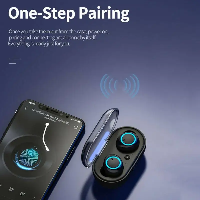 YAMIZOO Y50 TWS Cască Bluetooth Căști Wireless Stereo Headset Sport Căști Microfon Cu Încărcare Cutie Pentru Smartphone