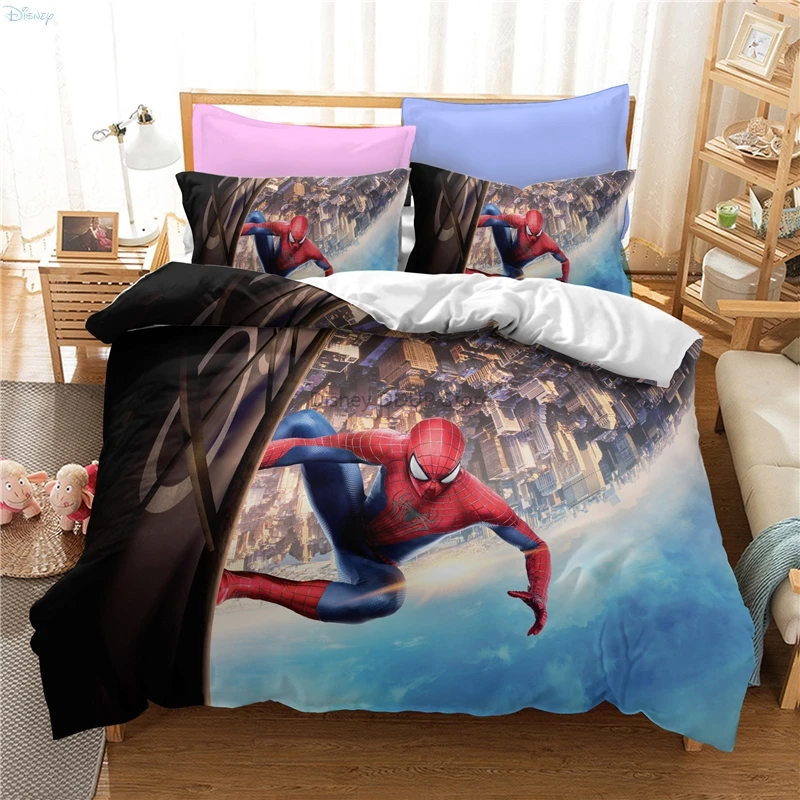 Copiii Super-Erou Spider-Man Caracter Carpetă Acopere Seturi de Perna Imprimate 3d King Size Set lenjerie de Pat Copii Adulți Decor Acasă