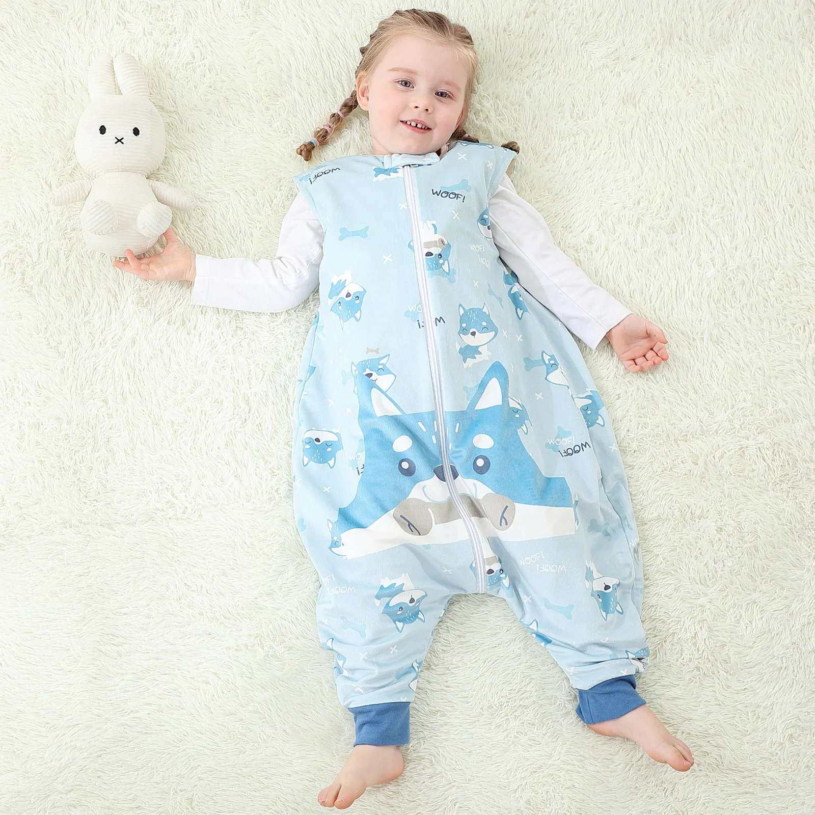 Noua Toamna Pijamale Flanel Sac De Dormit Desene Animate Haine Copii Haine Copii Baieti Costume Salopete Fete Cald Romper Sleepwear