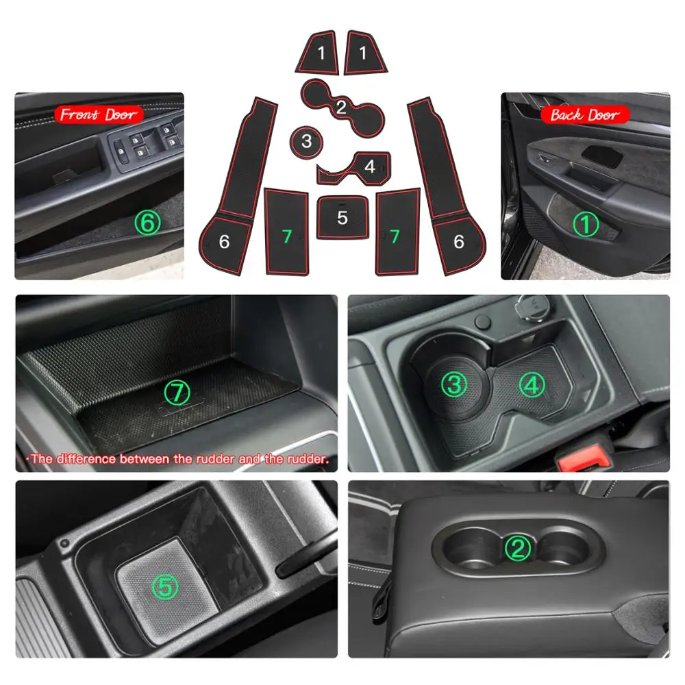 RUIYA Portiera Groove Mat Pentru Golf MK8 2020 Vehicul Anti-Alunecare Praf-Dovada Poarta Slot Pad Auto Interioare Accesorii 10 Buc 1