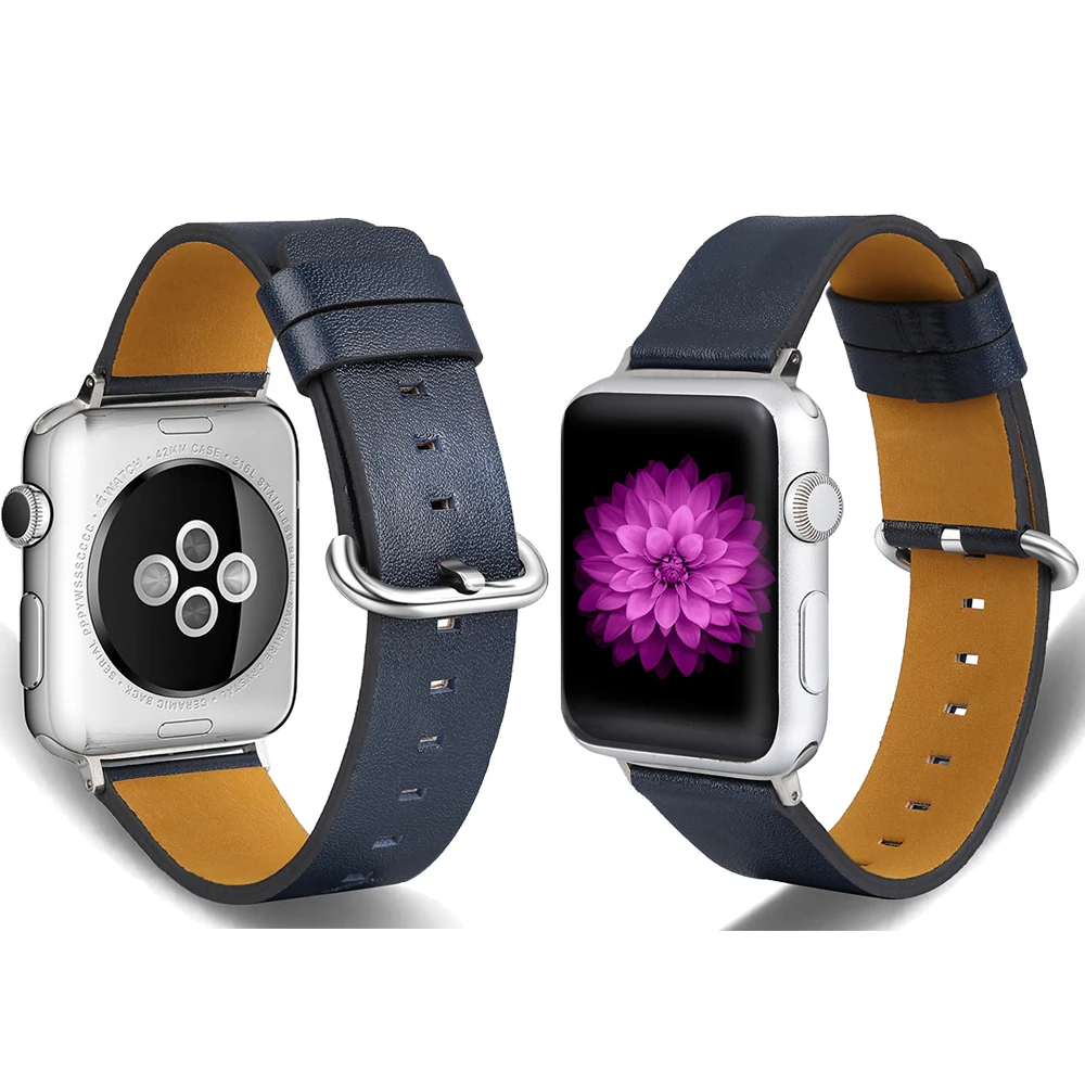 Pentru Apple Watch bandă de Piele curea serie 7/6/5/4/3/2/1 40/44MM/41/45MM Curea pentru Apple iwatch Seria 42/38MM negru roșu maro
