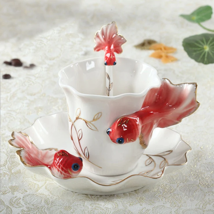 Goldfish Email cana de portelan cana de cafea costum creativ cadou de nuntă cana ceramica Europene os cana de portelan cana