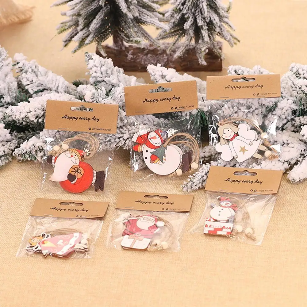 2 buc/lot de Crăciun Pandantive din Lemn Xmas Copac Agățat Ornamente Decoratiuni pentru Casa pentru Copii Jucarii Cadou Noel Navidad Decor