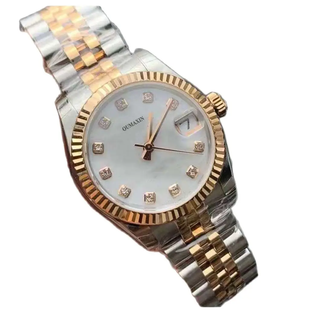 Brand de lux 31mm doamnelor ceas automatic mecanic de safir cadran alb 316L din oțel inoxidabil doamnelor ceas 126333