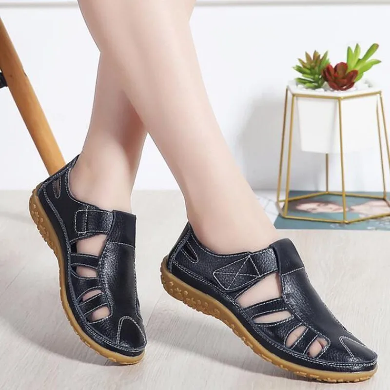 Femei Sandale Gladiator Pantofi Din Piele Tubulare Plat Sandale Casual Ladies Fund Moale Pantofi De Vara Pentru Femei Sandale De Plaja