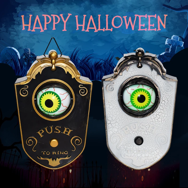 Dinamic Ocular Usa Decor de Halloween Vorbesc Usa Clopot cu Sunet Infricosator de Groaza Casa Bantuita de Rotație Ochi Sonerii