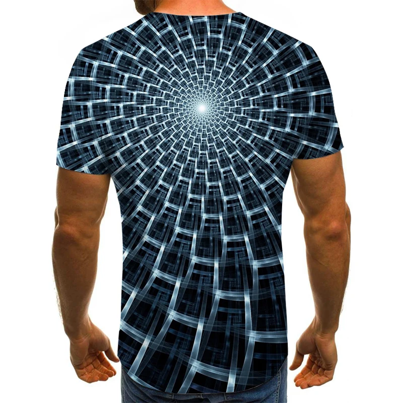 2020 nou casual pentru bărbați T-shirt de moda de vară cu mânecă scurtă 3D rotund gât topuri model vizual tricou supradimensionat de sex masculin T-shirt 4