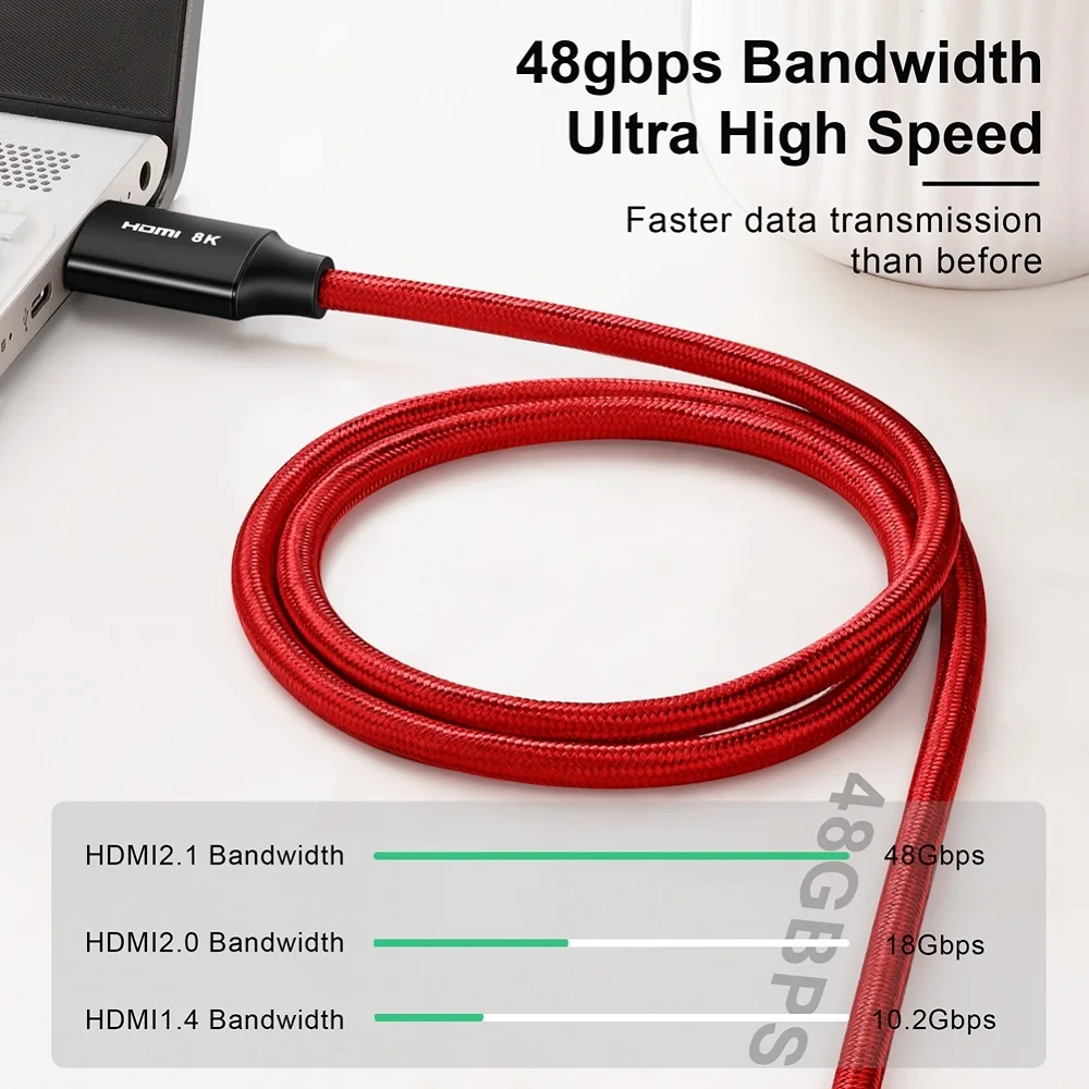 HDMI 2.1 Cablu de Mare viteză 8K/60Hz 4K/120Hz 48Gbps HDR Video Cablu pentru Amplificator TV PS5 Proiector de Înaltă Definiție HDMI Cablu 2.1