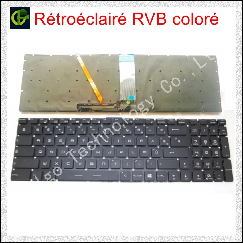 Franceză Azerty RGB cu iluminare de fundal Tastatură colorat pentru MSI GT62 GT72 GE62 GE72 GS60 GS70 GL62 GL72 GP62 GT72S CX62 GL63 GL73 GS72V FR