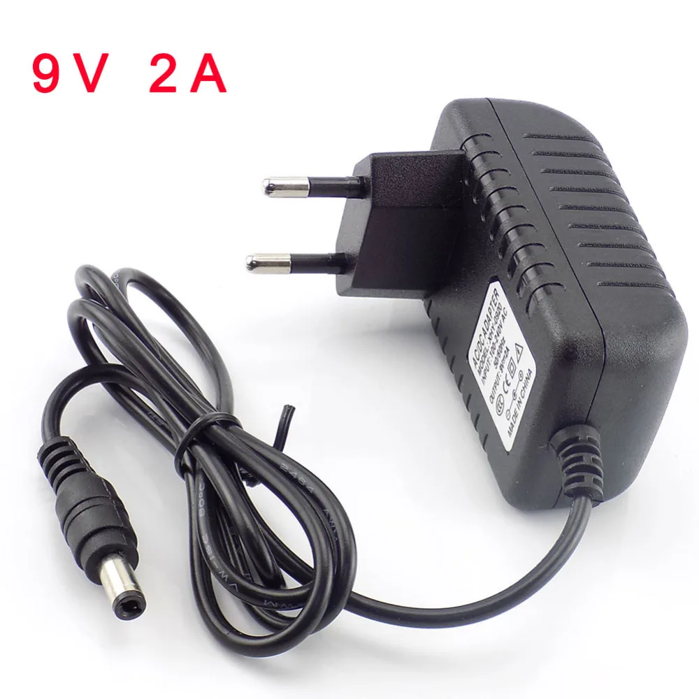 Adaptor de alimentare de 9V 2A 2000 ma 5.5x2.1mm 5.5x2.5mm 1M cablu de alimentare UE NE-adaptor AC 100V-240V Adaptor Convertor 3