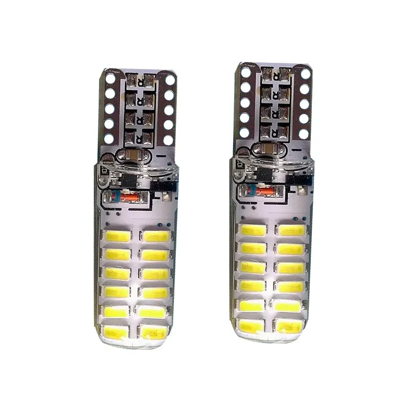 10buc T10 194 168 W5W 3014 24 24 SMD LED flash stroboscop LED Lumina silicon Bec Super-Clearance-ul de Lumini Flash 1 Moduri de Lumini 12V