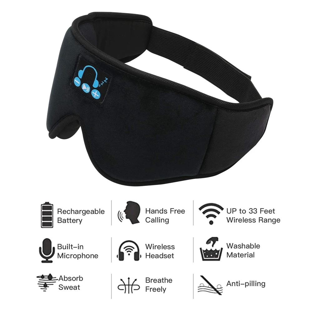V5.0 Somn artefact respirabil Masca de Ochi Căști fără Fir, căști HiFi pentru Masca de Dormit cu Bluetooth pentru Căști de Dropshipping