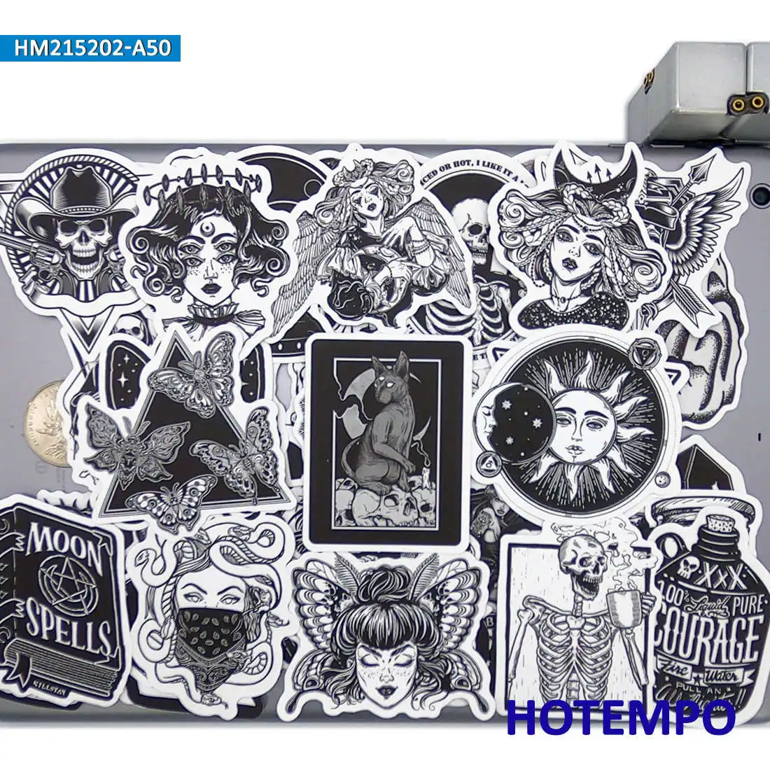 50pcs Fantezie de Artă Gotică Totem Vrăjitoare Craniul de Demon Telefon Laptop Masina Autocolante pentru Bagaje Chitara Bicicleta, Skateboard Motocicleta Autocolant