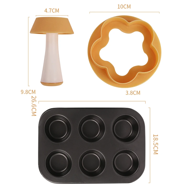 Creative Tort Ceașcă de Coasere Model 6-Cupa Tort de Biscuiti Mucegai Set Săpat Găuri Dispozitiv Bucătărie Acasă DIY Două piese Bakeware Instrument 2