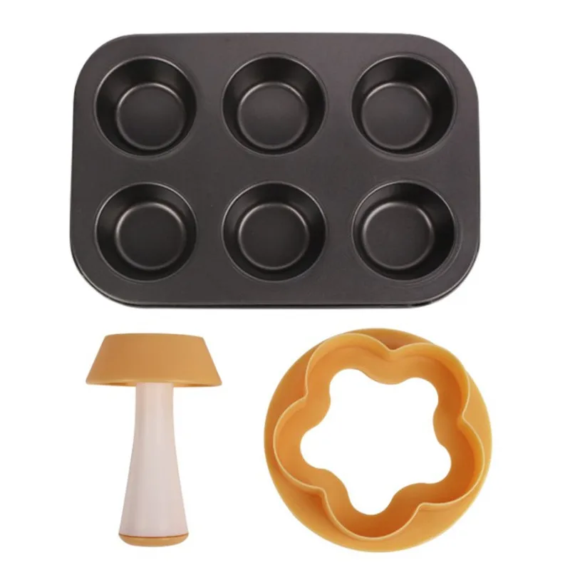 Creative Tort Ceașcă de Coasere Model 6-Cupa Tort de Biscuiti Mucegai Set Săpat Găuri Dispozitiv Bucătărie Acasă DIY Două piese Bakeware Instrument 5