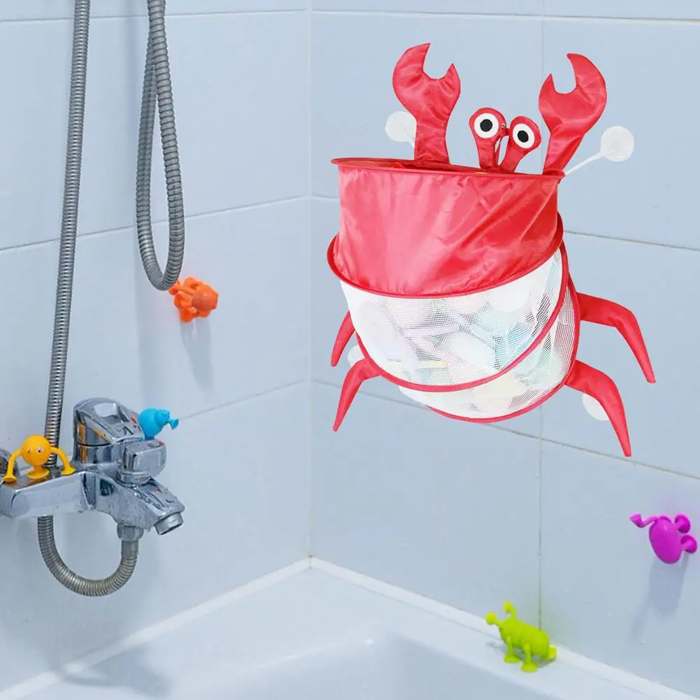 Noua Creatie Crab Pliere Cadă Jucărie Titularul Jucărie Pentru Copii Sac De Plasă Baie, Cadă Papusa Organizator De Aspirație Baie Jucarie Baie Net