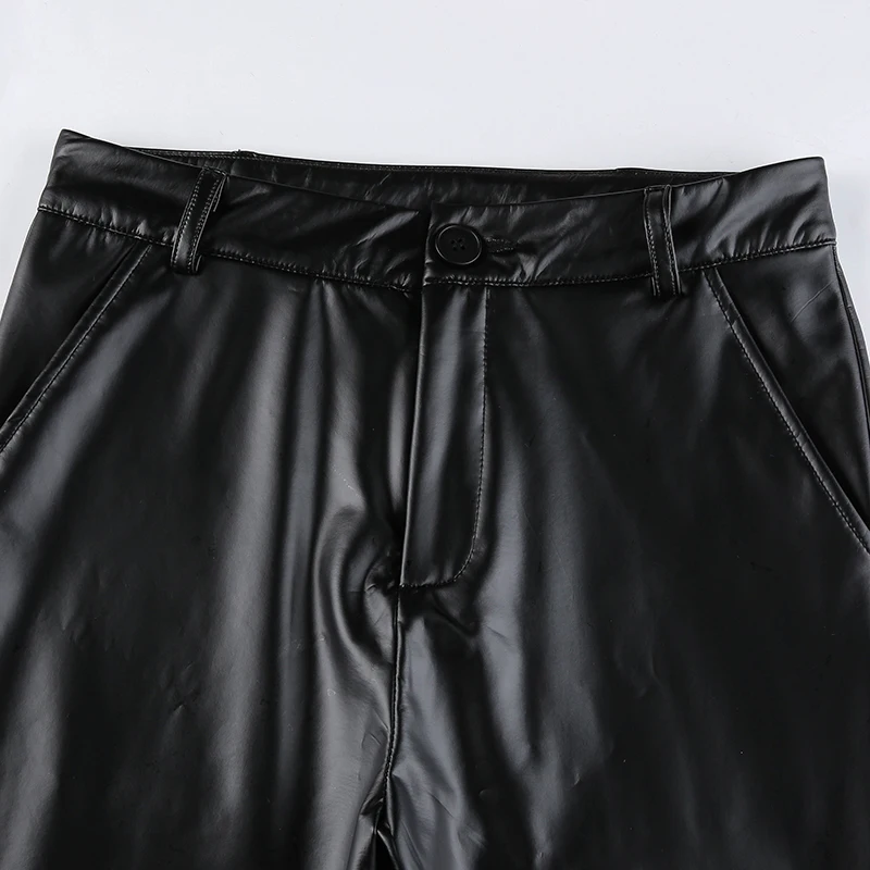 Kayotuas Femei Pantaloni Elegant Black Faux Din Piele De Înaltă Talie Pantaloni Skinny Doamna Casual De Toamna De Moda De Epocă Streetwear