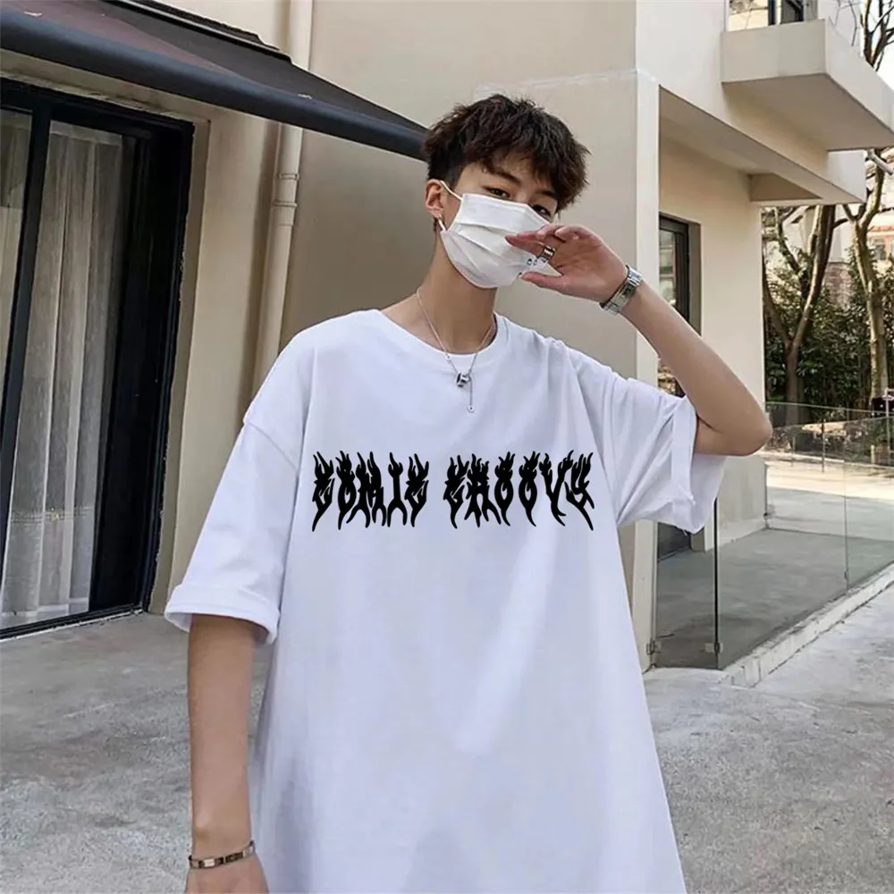 Bumbac Hip Hop Amuzant Harajuku Vrac Tee De Moda Streetwear Jumătate Maneca Topuri Cuplu Goth Haine Femei Haine Supradimensionate