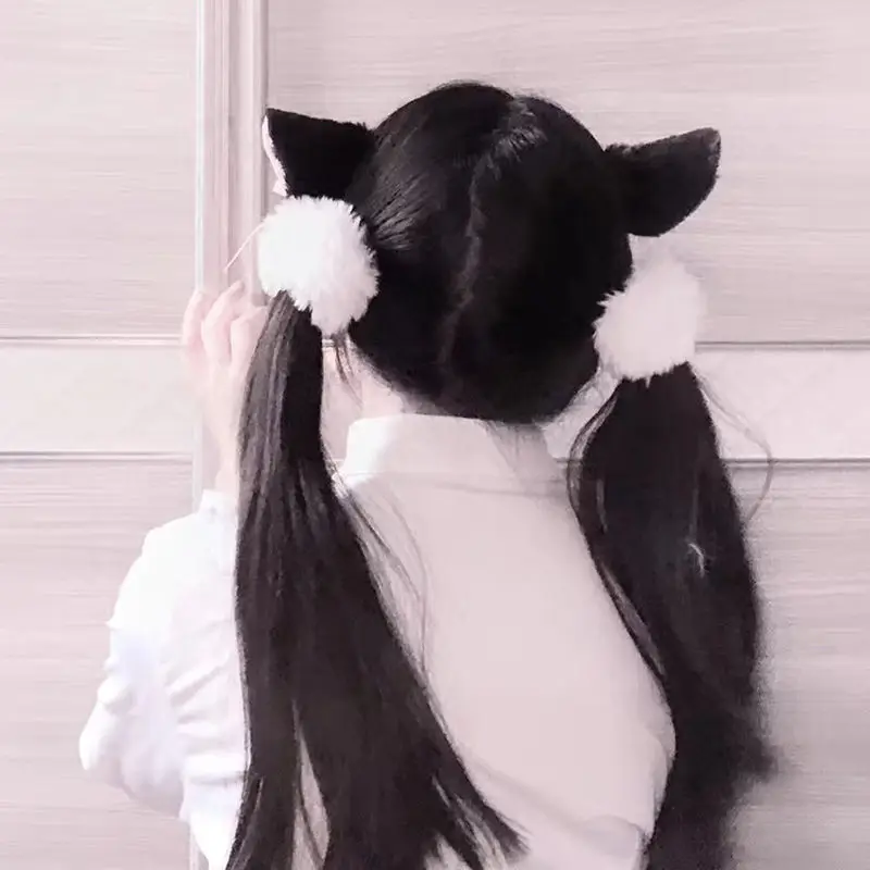 Pluș Urechi De Pisică Agrafe Lolita Dulce Pufos Ureche Hairband Cosplay Anime Agrafe De Par Noapte De Petrecere Club Bar Cu Decor Banda Costum 4