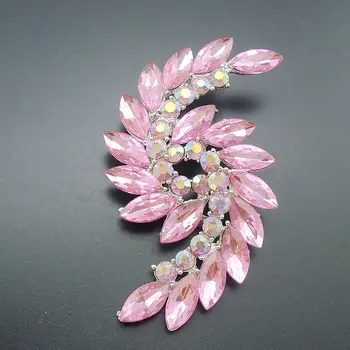 1 Bucată Elegant de Moda Roz de Cristal Stras Argint Placat cu Declarație Dublă Spirală Broșe Ace pentru Femei, Articol: BH7616