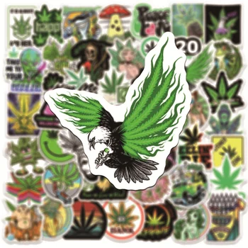 10/30/50PCS Personalizate Frunza de Marijuana Frunze Verzi Graffiti Autocolant Impermeabil Valiza Notebook Frigider Apă CupWholesale 5