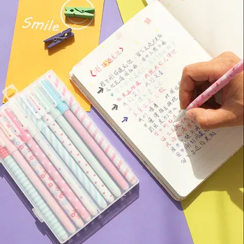 10buc/set Pixuri cu Gel Colorate 0.5 mm, Pix Stil coreean Sclipici Pen Rechizite de Birou Papetărie Set Doodle Pixuri Drăguț Kawaii