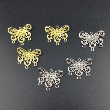 10pieces / lot 8*22mm floare Filigran fluture pentru Cercei accesorii Bijuterii DIY Componente Concluziile