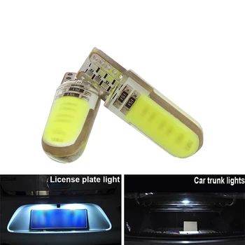 10x T10 W5W cu LED-uri Auto Bec Semnal COB Lumina Interioara 12V Super Luminoase de Lectură Auto de Înmatriculare geamantan Pană Partea Lampa 2
