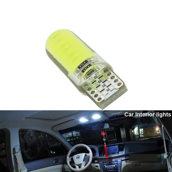 10x T10 W5W cu LED-uri Auto Bec Semnal COB Lumina Interioara 12V Super Luminoase de Lectură Auto de Înmatriculare geamantan Pană Partea Lampa 4