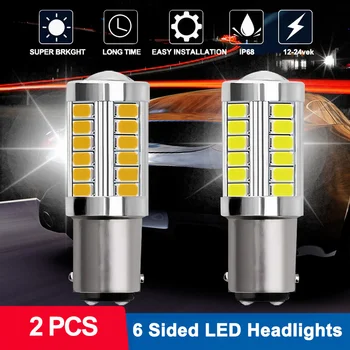 1156 1157 LED-uri Auto Semnal de Lumină cu Luminozitate Ridicată Alb Galben Auto Lămpii de Semnalizare de 360 de Grade AutoTail Bec Lumini de Frana 12V