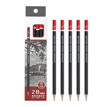 12 buc/cutie Schiță creion HB 2B 3B 4B 5B 6B 8B, 10B 2H 3H Moale mediu tare de carbon pen Birou școală de desen creion