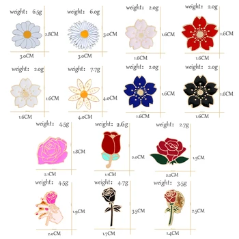 14 Farmecul Stil Rose Email Pin Broșă Floare De Cires Floare Daisy Broșe Pentru Femei Jachete Insigna Accesorii Cuplu De Bijuterii