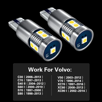 2 buc LED-ul creatininei Lumina de Parcare Bec Lampa W5W T10 194 2825 Canbus Pentru Volvo C30 C70 S40 S60 S70 S80 V50 V70 XC70 XC60 XC90