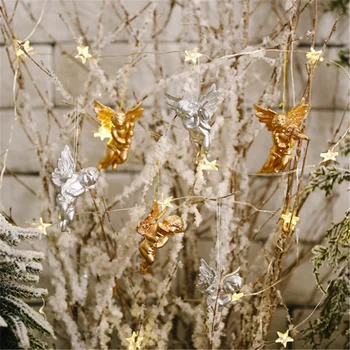 2020 Anul Nou 6 buc/pachet Decor de Crăciun de Aur, Argint Înger Papusa Pomul de Craciun Ornament Pandantiv Crăciun Fericit Crăciun 2021
