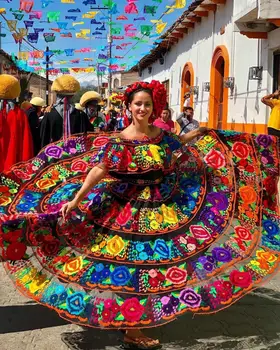 2020 Mexican Chiapas Rochii Quinceanera Charra Broderie Rochie De Bal Vestidos 16 Anos Dulce 15 Rochie