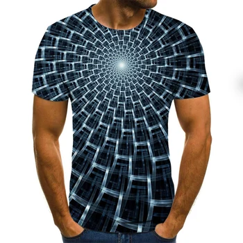 2020 nou casual pentru bărbați T-shirt de moda de vară cu mânecă scurtă 3D rotund gât topuri model vizual tricou supradimensionat de sex masculin T-shirt 2